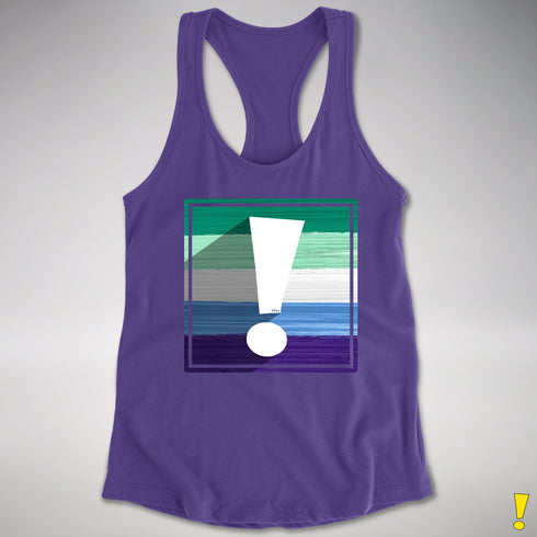 Gay Male Pride Flag Exclamation Point Racerback Tank