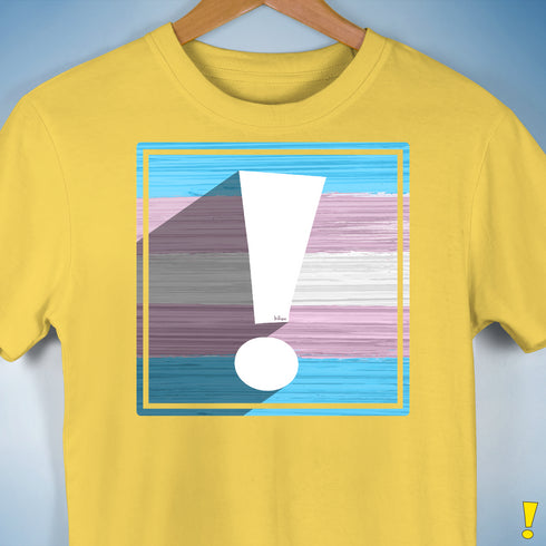 Transgender Pride Flag Exclamation Point Premium Unisex T-Shirt - Yellow