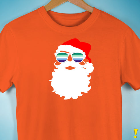 Santa’s Gay Male Pride Flag Shades Premium Unisex T-Shirt - Orange