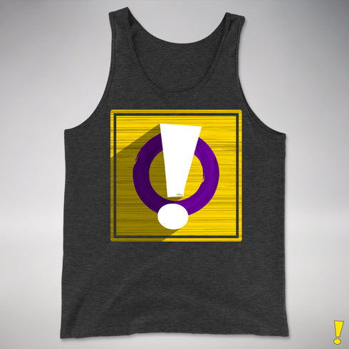 Intersex Pride Flag Exclamation Point Premium Tank Top - Charcoal Triblend