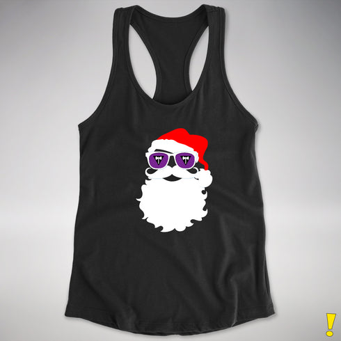 Santa’s Lesbian Labrys Pride Flag Shades Racerback Tank - Black