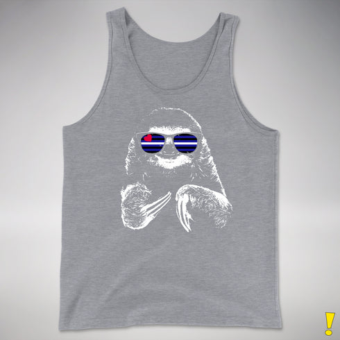 Pride Sloth Leather Flag Sunglasses Premium Tank Top