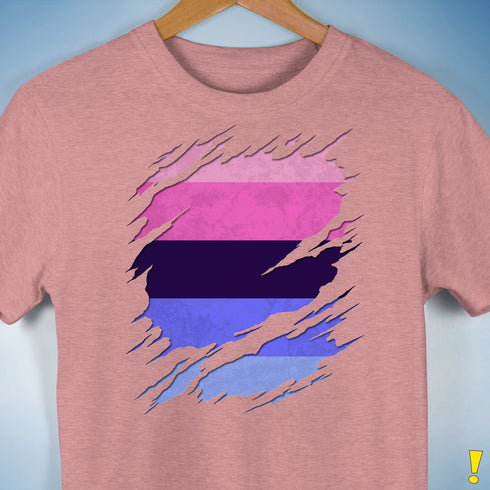 Omnisexual Pride Flag Ripped Reveal Premium Unisex T-Shirt