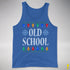 Old School Ugly Christmas Sweater Tank Top - Royal Blue Triblend