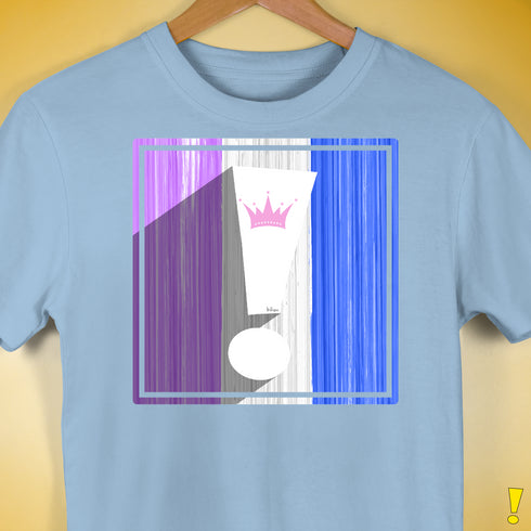 Drag Pride Flag Exclamation Point Premium Unisex T-Shirt - Baby Blue