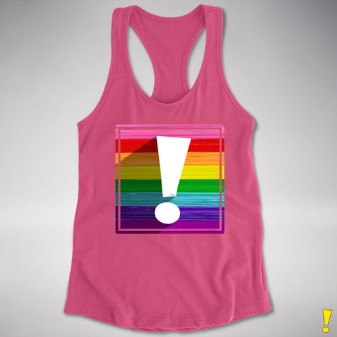 Original LGBTQ Pride Flag Exclamation Point Racerback Tank