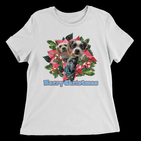 Custom Holiday Joy T-Shirt Women's Relaxed Tee - White