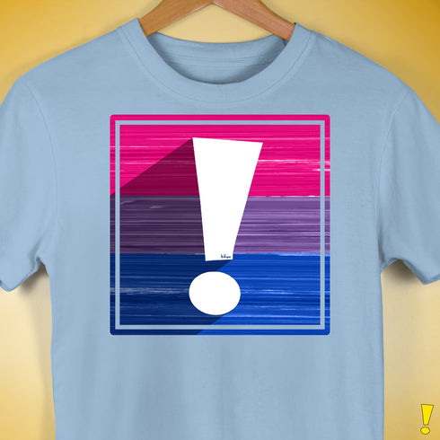Bisexual Pride Flag Exclamation Point Premium Unisex T-Shirt - Baby Blue