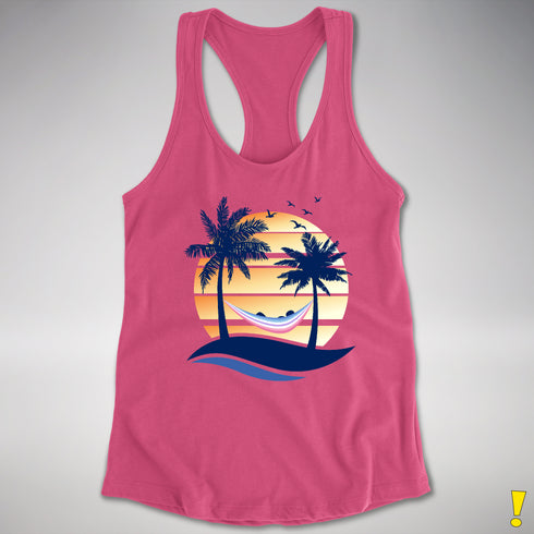 Bigender Pride Hammock Summer Beach Sunset Racerback Tank
