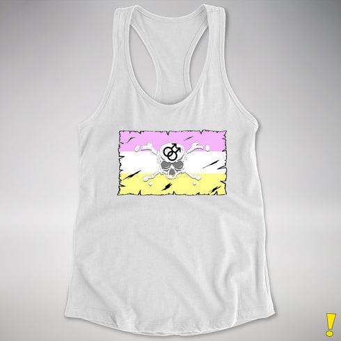 Twink Pride Pirate Flag Racerback Tank - White