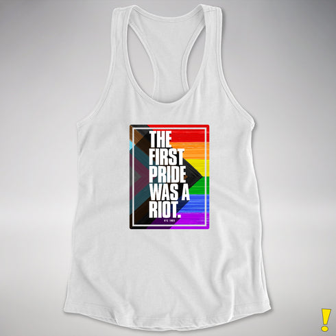 The First Pride Was A Riot - LGBTQ Progress Pride Racerback Tank