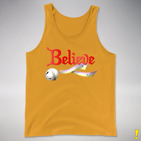 Believe Twink Pride Flag Jingle Bell Premium Tank Top - Gold