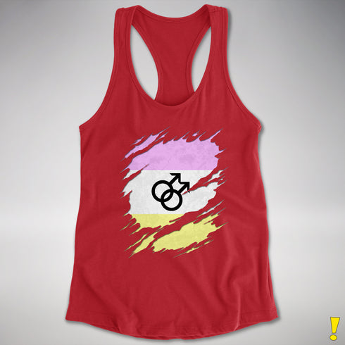 Twink Pride Flag Ripped Reveal Racerback Tank