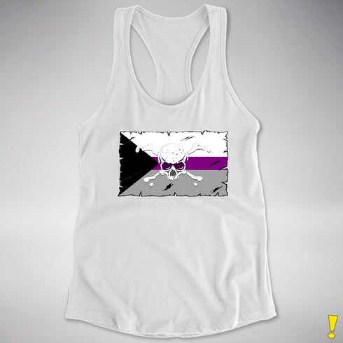Demisexual Pride Pirate Flag Racerback Tank - White