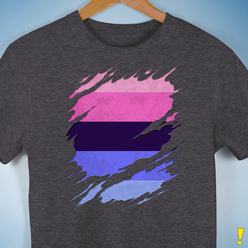 Omnisexual Pride Flag Ripped Reveal Premium Unisex T-Shirt