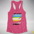 Queer Pride Flag Ripped Reveal Racerback Tank