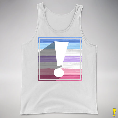 Bigender Pride Flag Exclamation Point Premium Tank Top - White