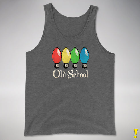 Old School Vintage Christmas Lights Tank Top - Deep Heather