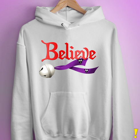 Believe Lesbian Labrys Pride Flag Jingle Bell Hoodie - White