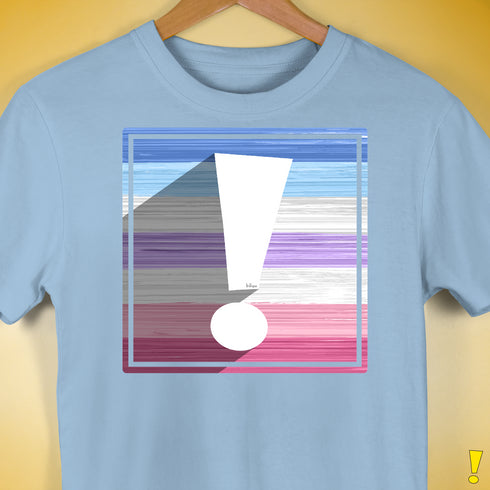 Bigender Pride Flag Exclamation Point Premium Unisex T-Shirt - Baby Blue