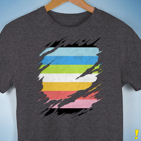 Queer Pride Flag Ripped Reveal Premium Unisex T-Shirt
