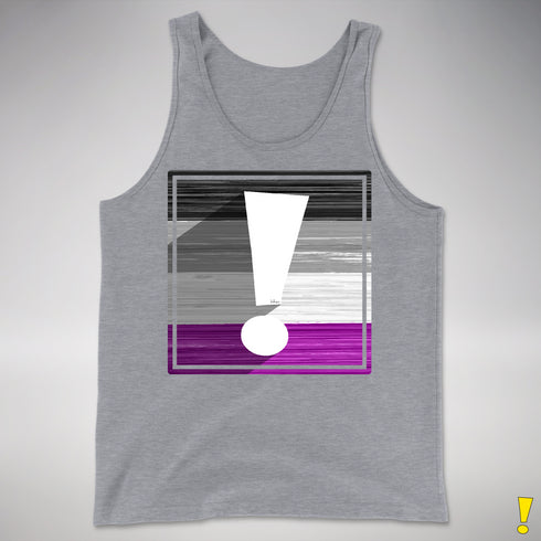 Asexual Pride Flag Exclamation Point Premium Tank Top - Grey Heather