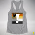 Bear Pride Flag Exclamation Point Racerback Tank - Heather Grey