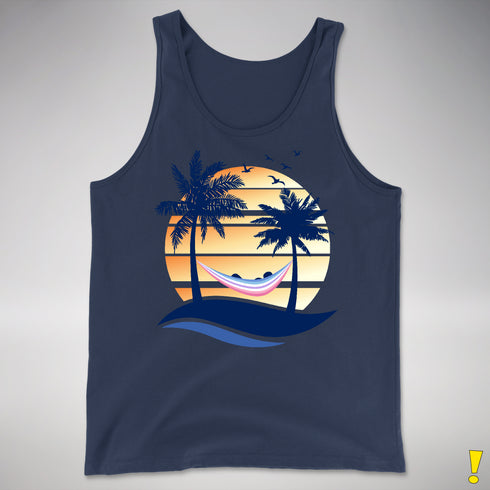 Bigender Pride Hammock Summer Beach Sunset Premium Tank Top