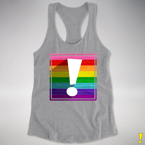 Original LGBTQ Pride Flag Exclamation Point Racerback Tank