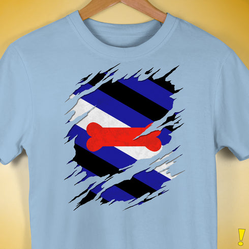 Puppy Pride Flag Ripped Reveal Premium Unisex T-Shirt