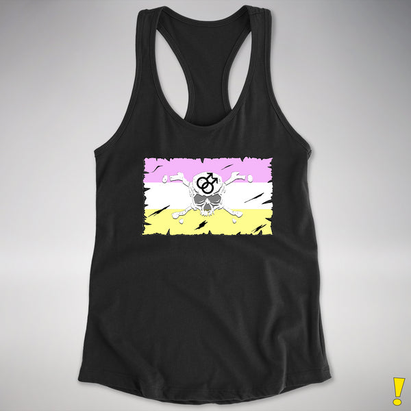 Twink Pride Pirate Flag Racerback Tank - Black