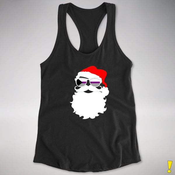 Santa’s Demisexual Pride Flag Shades Racerback Tank - Black