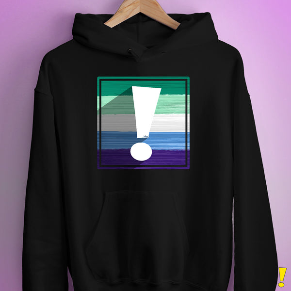 Gay Male Pride Flag Exclamation Point Hoodie