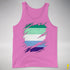 Gay Male Pride Flag Ripped Reveal Premium Tank Top
