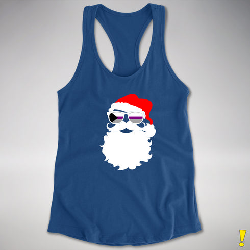 Santa’s Demisexual Pride Flag Shades Racerback Tank - Royal