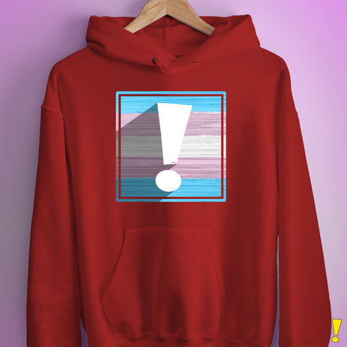 Transgender Pride Flag Exclamation Point Hoodie