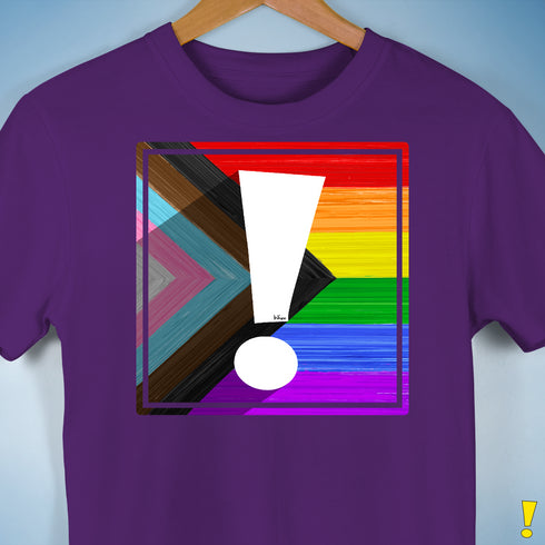 LGBTQ Progress Pride Flag Exclamation Point Premium Unisex T-Shirt - Purple