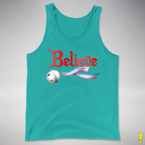 Believe Bigender Pride Flag Jingle Bell Premium Tank Top - Teal