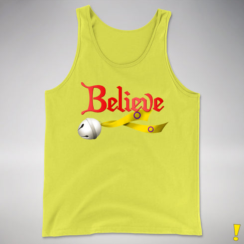 Believe Intersex Pride Flag Jingle Bell Premium Tank Top - Neon Yellow