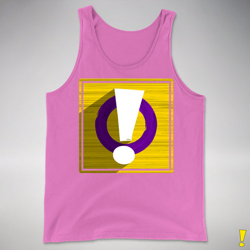 Intersex Pride Flag Exclamation Point Premium Tank Top - Neon Pink