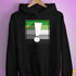 Aromantic Pride Flag Exclamation Point Hoodie - Black