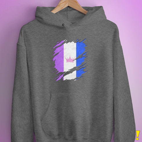 Drag Pride Flag Ripped Reveal Hoodie