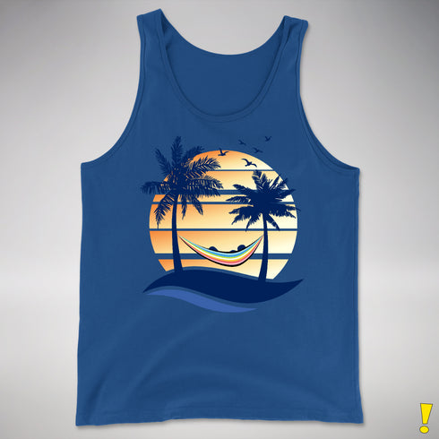 Queer Pride Hammock Summer Beach Sunset Premium Tank Top