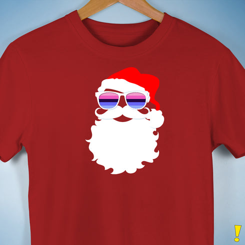 Santa’s Omnisexual Pride Flag Shades Premium Unisex T-Shirt - Red