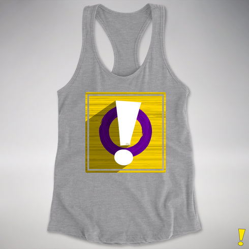 Intersex Pride Flag Exclamation Point Racerback Tank - Heather Grey