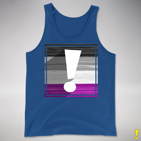 Asexual Pride Flag Exclamation Point Premium Tank Top - Royal Blue