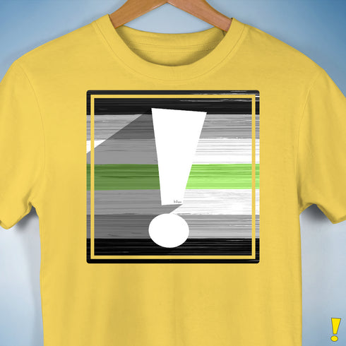 Agender Pride Flag Exclamation Point Premium Unisex T-Shirt - Yellow