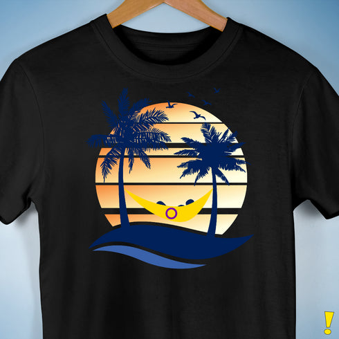 Intersex Pride Hammock Summer Beach Sunset Premium Unisex T-Shirt