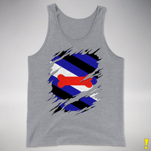 Puppy Pride Flag Ripped Reveal Premium Tank Top