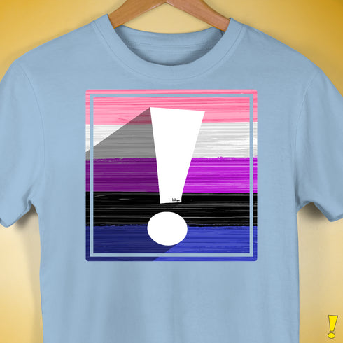 Genderfluid Pride Flag Exclamation Point Premium Unisex T-Shirt - Baby Blue